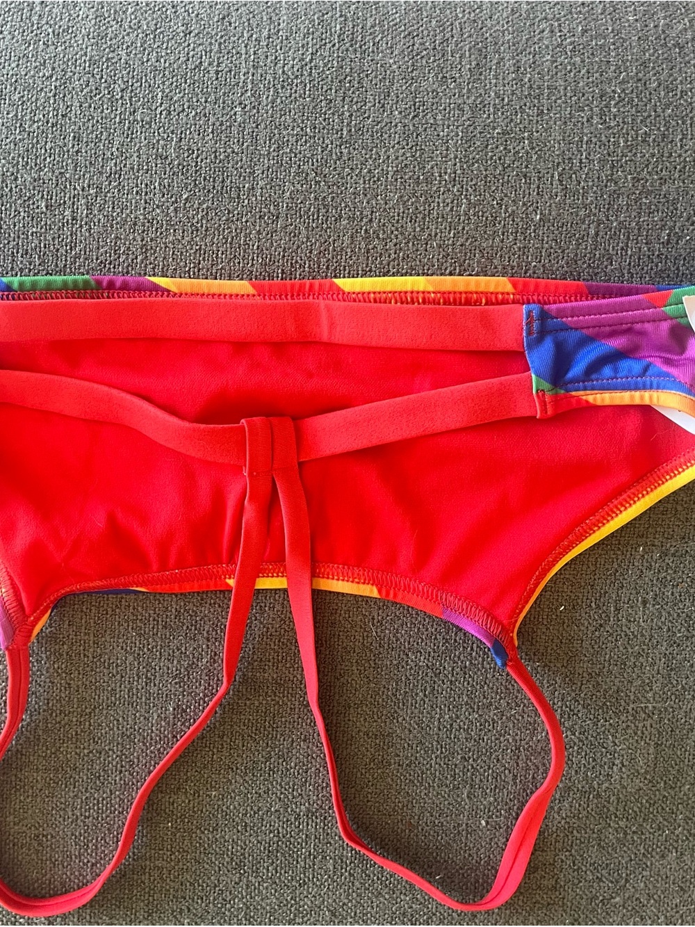 Speedo Women's Rainbow Stripe Bikini Top - Bright Multicolor - Picture 3 of 4